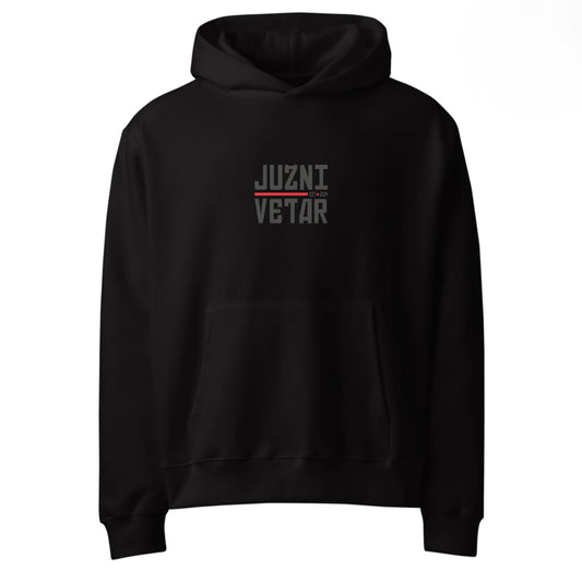 JUZNI VETAR Premium Hoodie – Minimal Front, Bold Back